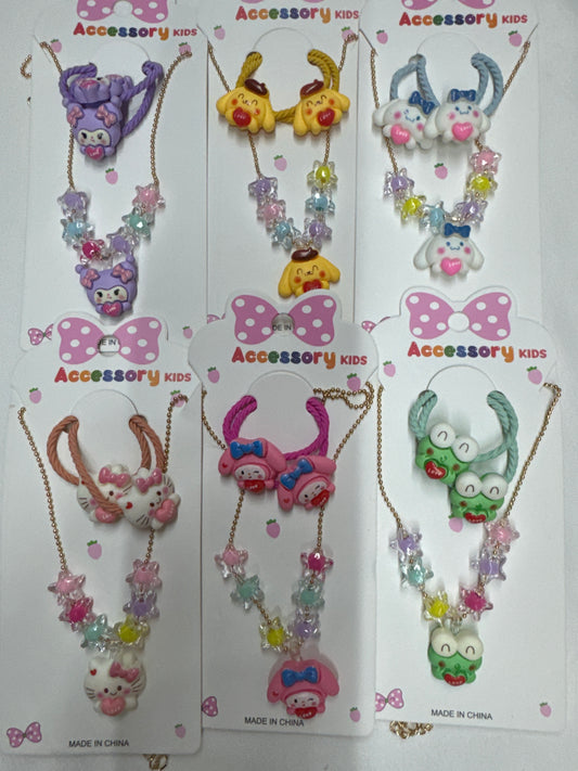 Hair bow and necklace sets